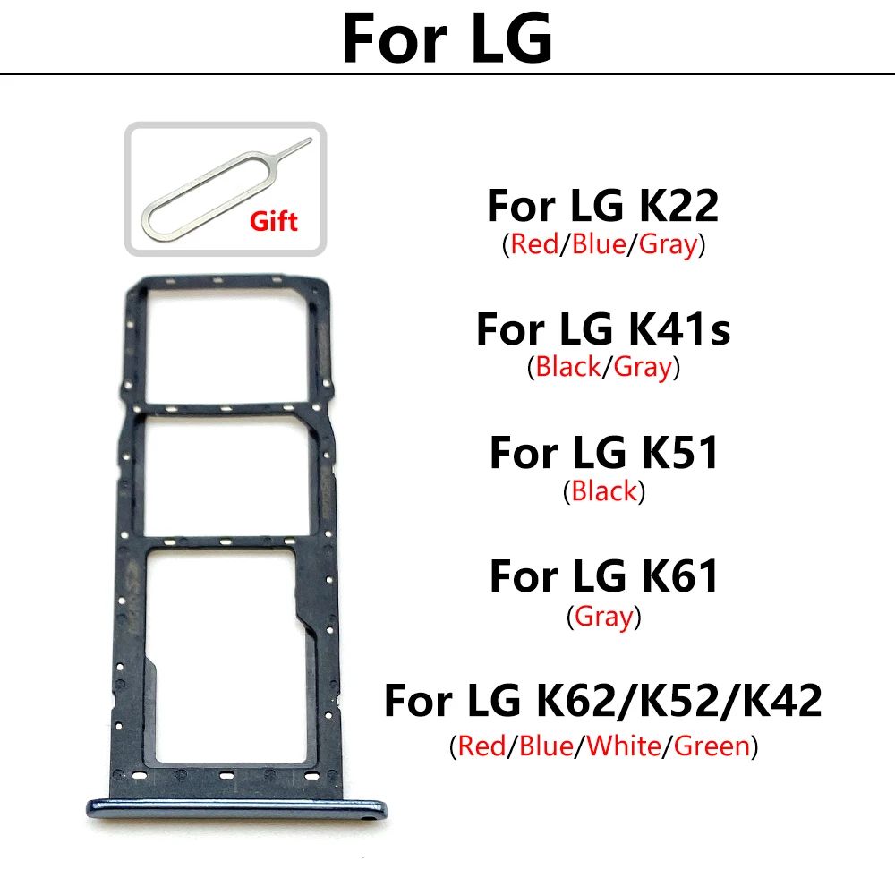 LG K22 K41s K42 K51 K52 K61 용 마이크로 나노 SIM 카드 홀더 트레이 슬롯 홀더 어댑터 소켓