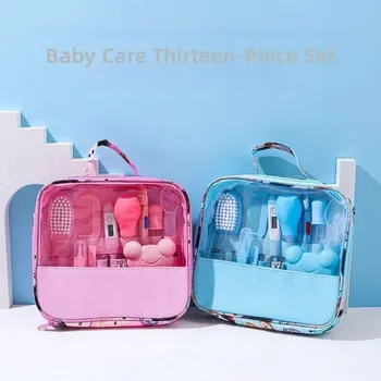 13 Pz/set Multi-funzionale Kit Per La Cura Del Bambino Aspiratore Nasale Tagliaunghie Elementi Essenziali Per La Cura Del Neonato Pettine Spazzola Per La Lavaggio Dei Capelli