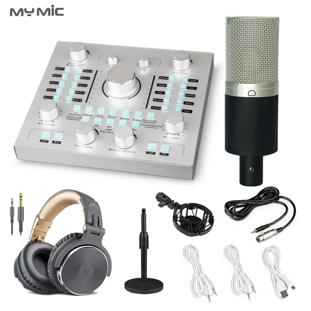 

NX3 Professional sound card Podcasting microphone Kit Recording studio microphone for Live streaming YouTube with headphone