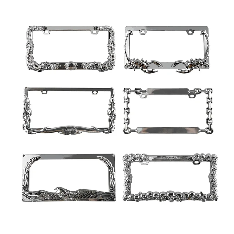 Funny License Plate Frame Chrome Chain Link License Plate Frame