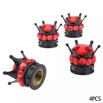 4PCS ล้อยางวาล์ว Caps ฝาครอบมงกุฎรูปร่าง Bling เพชรยางฝุ่นวาล์ว Caps รถบรรทุกรถจักรยานยนต์จักรยาน Air COVER 15