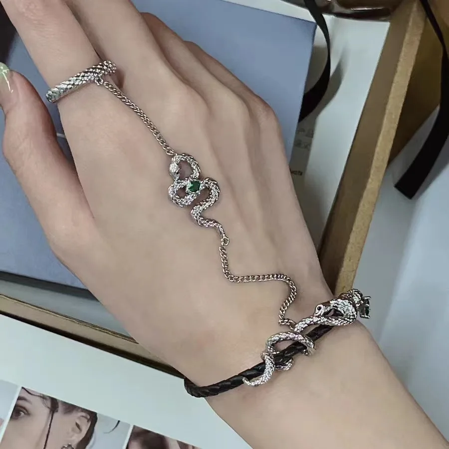 

Fashion ring snake bracelet retro asymmetrical tassel girl