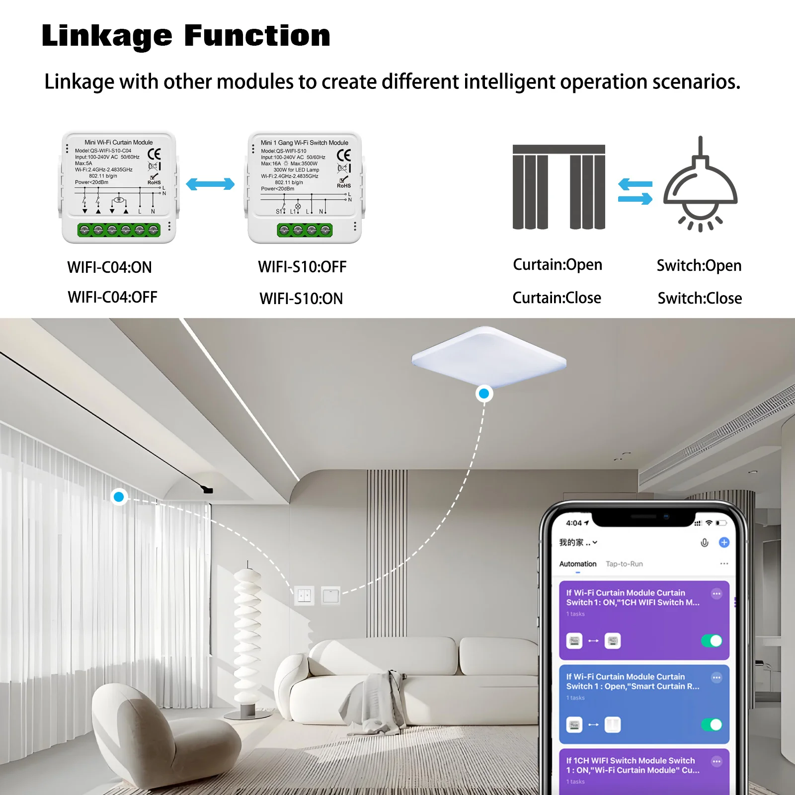 Tuya WiFi Zigbee Smart Curtain Switch Module for Roller Blinds thumbnail 9