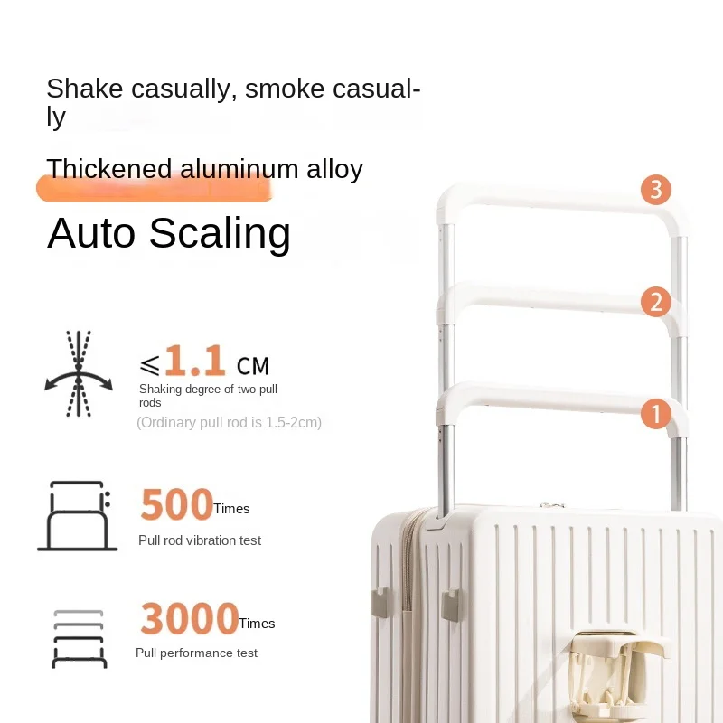 Hot Luggage 20-Inch Boarding Front Open Cover Trolley Case Universal Wheel 26-Inch Large Capacity Password Suitcase