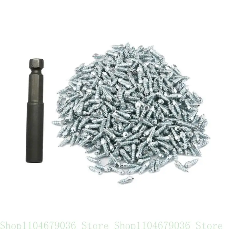 652F Tire Studs for Car, Winter Wheel Carbides Studs for Loaders Tractors Skid Steer Truck Car Tire Screw Snow Spikes