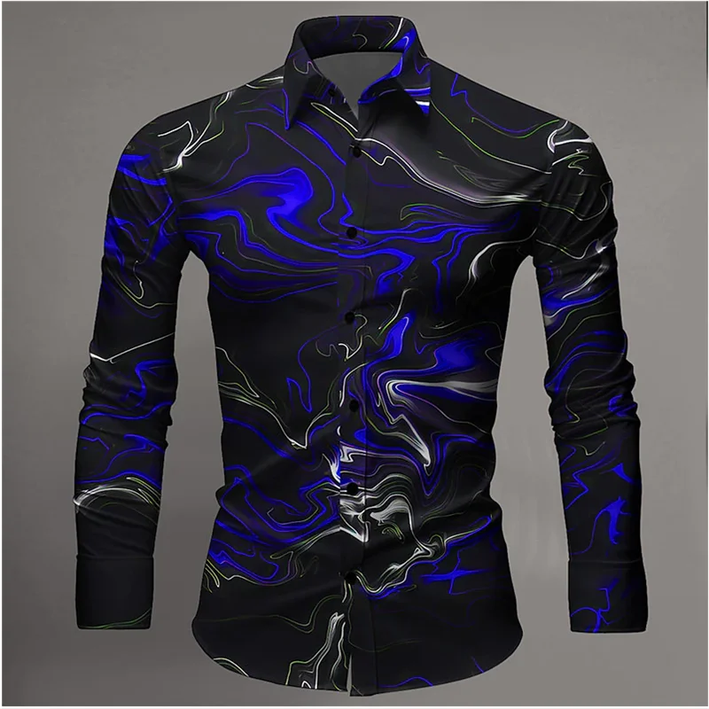 thumbnail image 1 of Camisa formal de manga larga con diseño de raL rojo para hombre, estilo callejero de gran tamaño, informal, original, con estampado 3D, estilo Harajuku, talla grande 5XL, 1 of 4