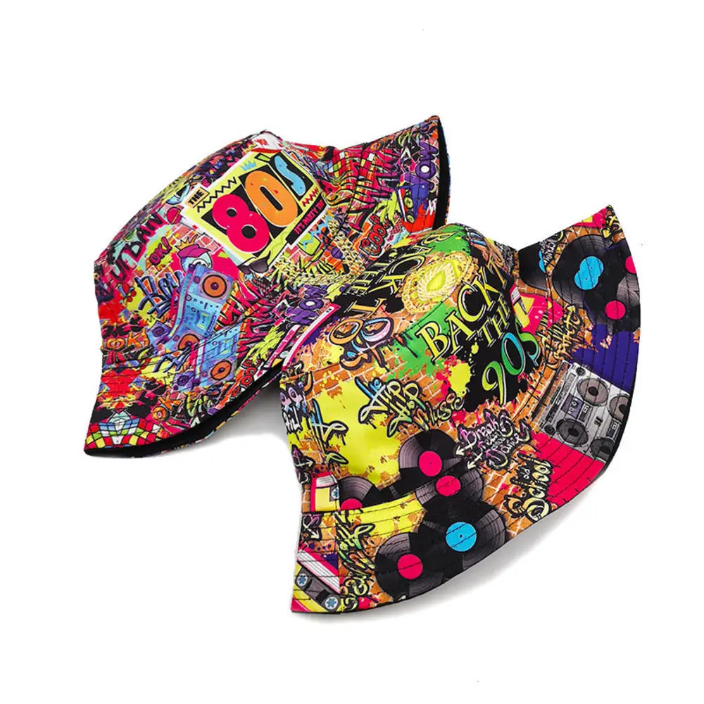 thumbnail interactive-video image 1 of Tanksun Retro 80s 90s Bucket Hat For Women, Vntage 80s 90s Packable 1 of 13