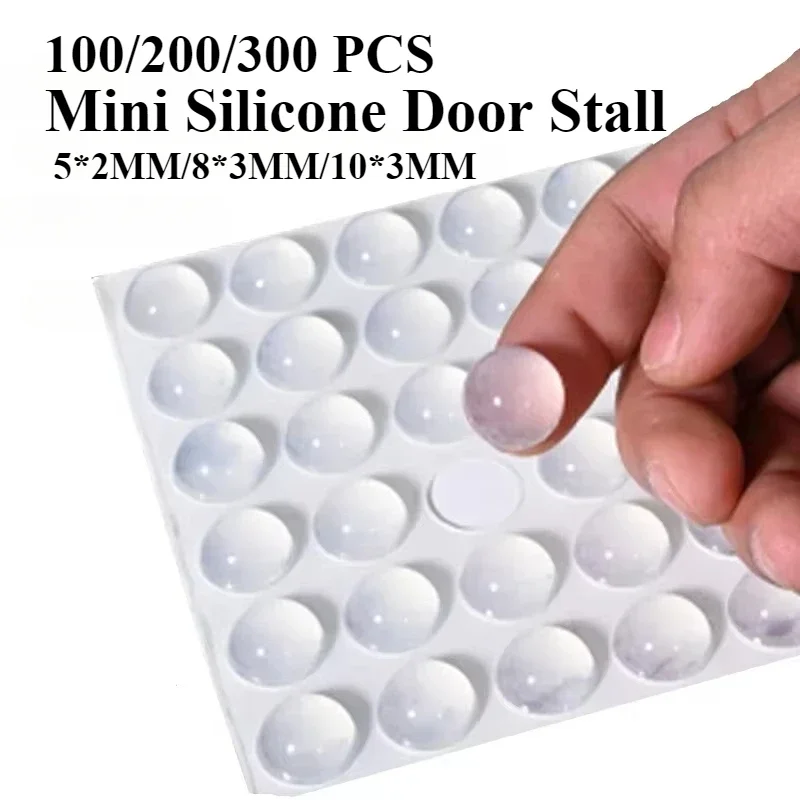 Silicone Mini Transparent Doorstop 100/200/300pcs Anti-collision Silent er Table, Chair, Cabinet Furniture Protection Pad