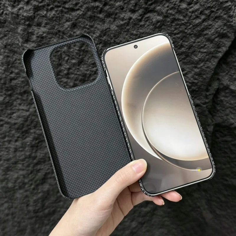 Retro Cooling Ultra Thin Carbon Fiber Pattern Frosted Frameless Business Case Cover