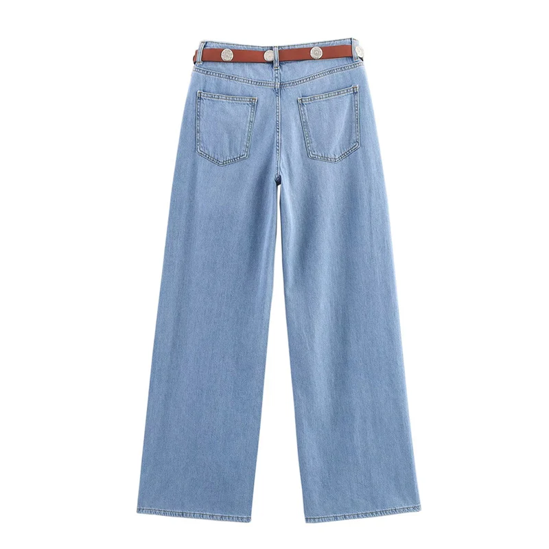 Women 2 Pieces Denim Pants Sets 2025 New Fashion Denim Vest Top Belt Trousers Women's Suit Casual Two Piece Woman Outfits