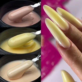 Jillnails Hema TPO Free Natural Yellow Nude Builder Nail Gel 100g/50g 100ml for Nail Extension Sculpting