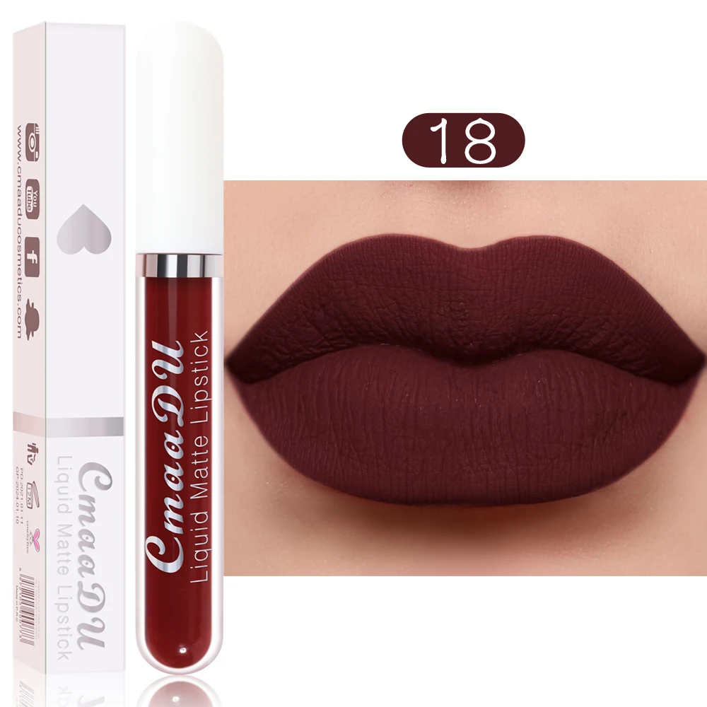 1pcs Matte Water Resistant Multi Color Liquid Lip Gloss Long Lasting Waterproof Velvet Sexy Red Lip Color For Women lip gloss