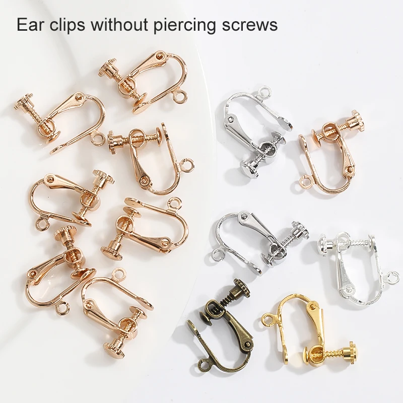 6pcs, 3 Pairs-silver Screw in Clip Earring Findings Screw Back