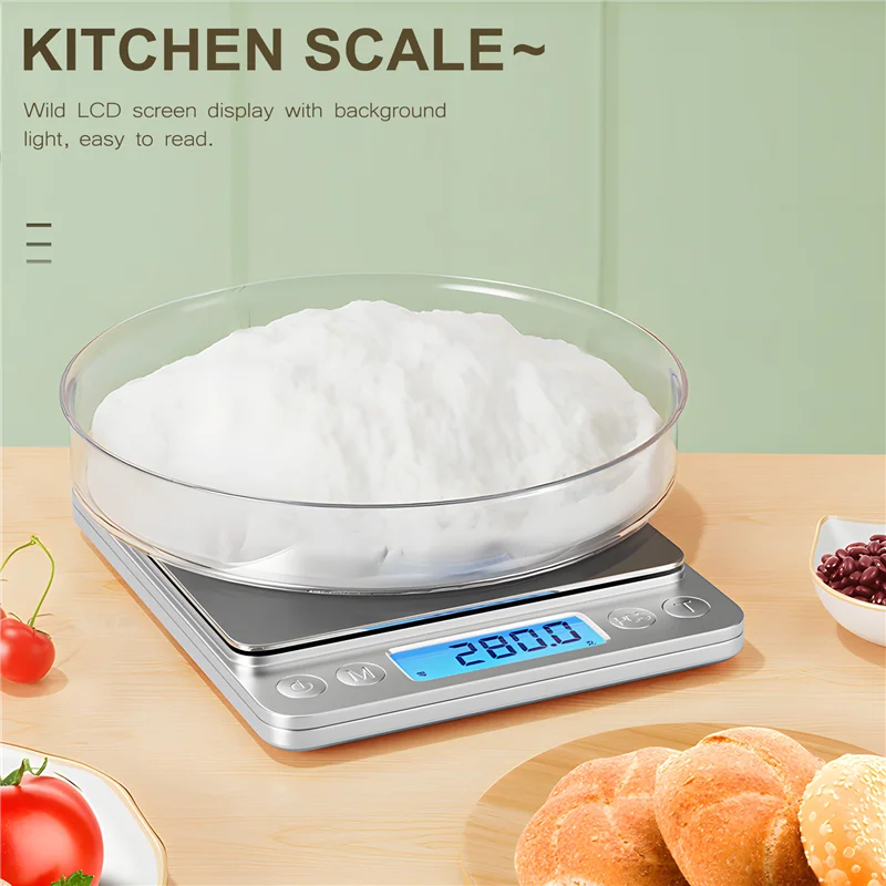 

500g x 0.01g Portable Mini Electronic Food Scales Pocket Case Postal Kitchen Jewelry Weight Balance Digital Scale With 2 Tray