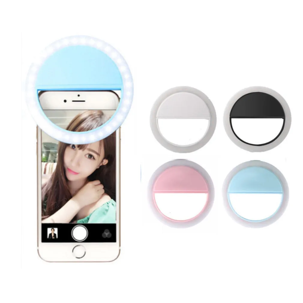 

LED Selfie Ring Light Phone Lens Light Automatic Flash Mobile Phone Fill Lamp For Cell Phone Smartphone Round Selfie Flashlight