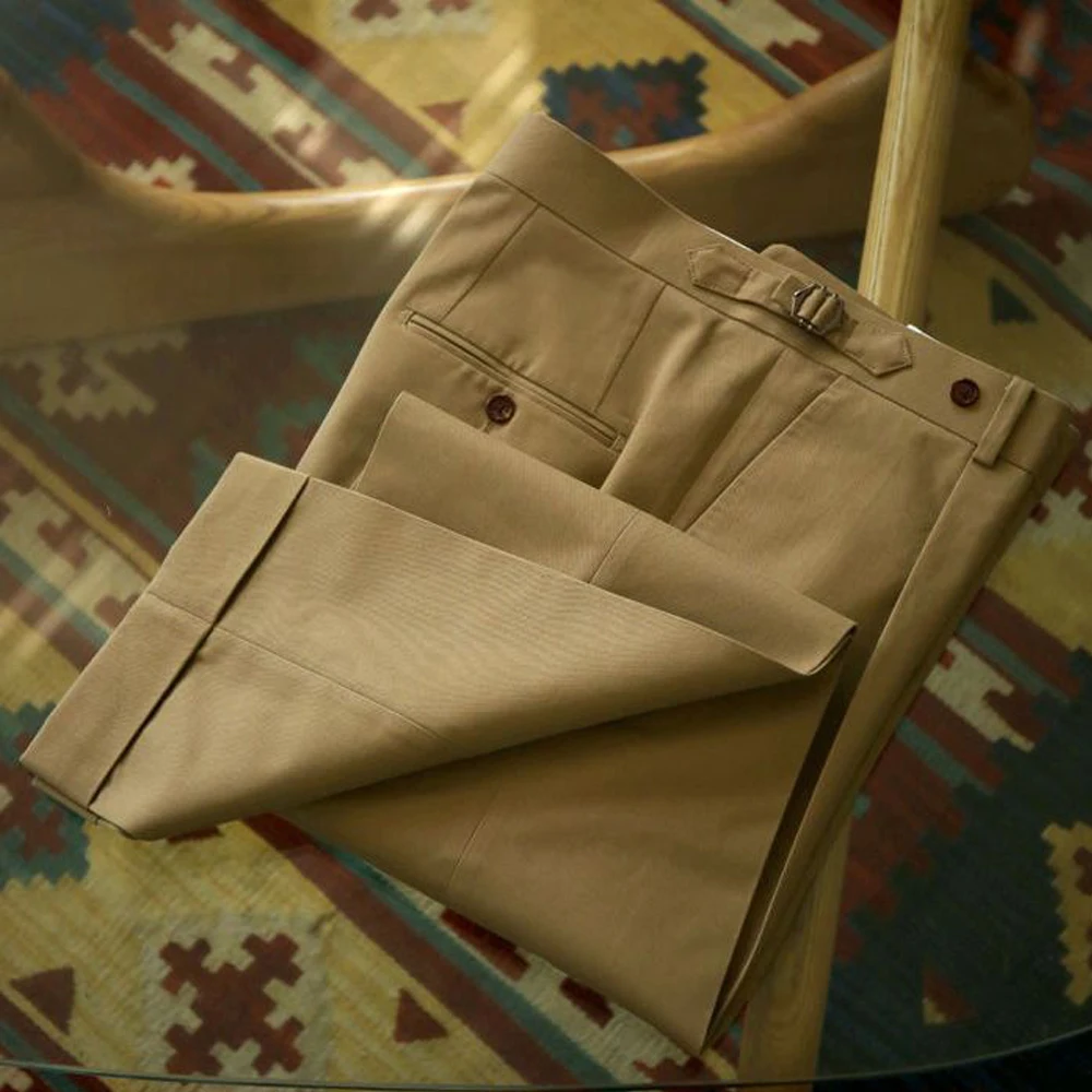 Men Spring Summer Pants Fashion Solid Color Suit Trousers High Waist Loose Business Casual Formal