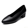 Low heel flight attendant work Shoes Black leather shoes Ladies Comfort soft soled high heels Fashion casual Women's pumps Mujer 6