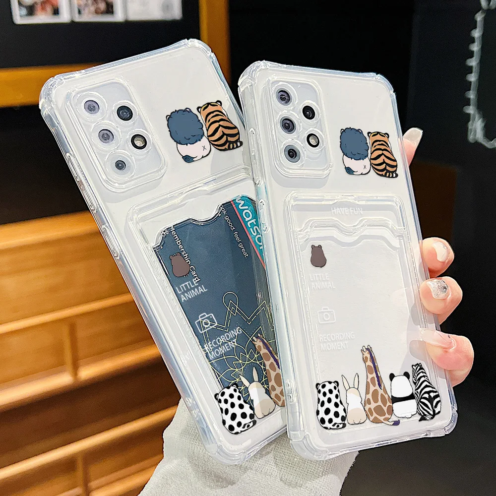 Transparente Kartenhalter-Handyhülle für Samsung S25 Ultra S24 FE S22 S23 A56 5G A36 A55 A35 A54 A13 A32 A26 A25 A16 Niedliche Abdeckung – Detail 4