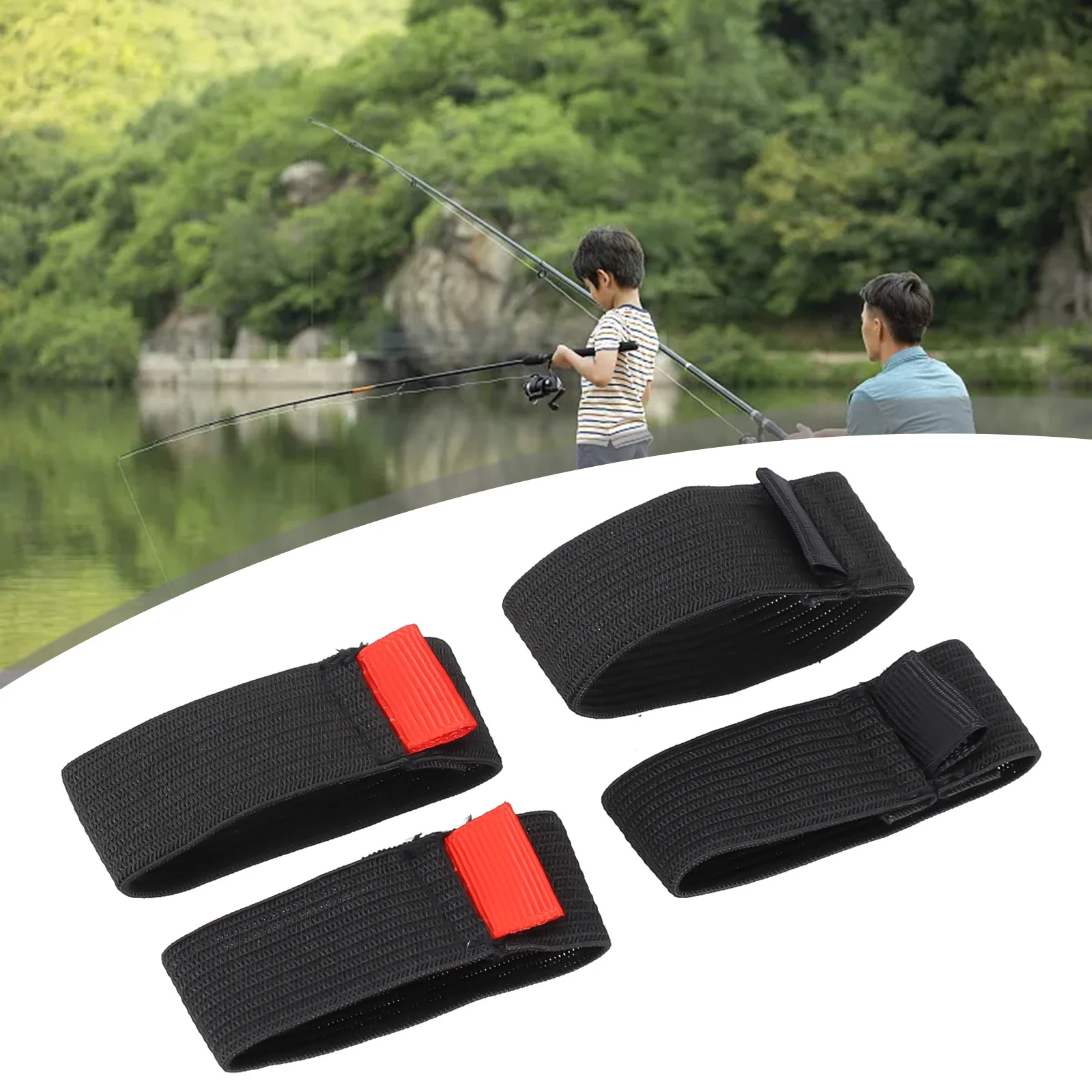 4pcs/Set Fishing Spool Belt Fishing Reel Elastic Spinning-Wheel Protection  Belt Band-Pole Holder Fastener Fish Tackle Tool Pesca