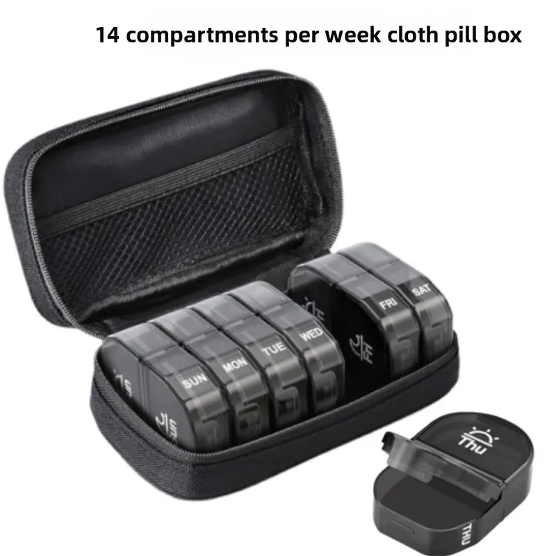 Weekly Pill Organizer - Daily AM/PM Medication Box with Spacious Compartments, Portable Travel Case for Vitamins & Supplements