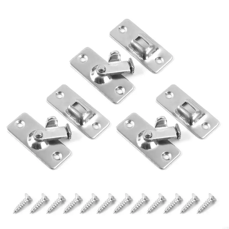 12PD 3pcs Small Stainless Steel Door Latches 90 Degree Slide Lock Accessory for Indoor and Outdoor Use with Screws