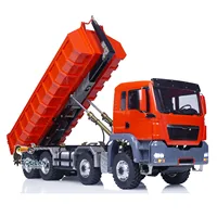 Gift LESU 1/14 Man Metal Tgs 8X8 Hydraulic Dumper RC Truck Roll On/Off Tipper Radio Motor Remote Control Toy for Boys THZH0185 1