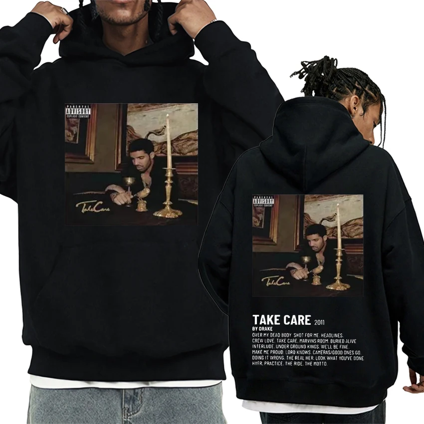 

Rapper Drake Music Album Take Care Hoodie Men Woman Casual Fashion Long sleeve Sweatshirts Unisex Double Sided Printed pullover