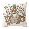 4PCS Easter Pillowcase Farmhouse Home Decor Cushion Cover Cute Bunny Eggs Printed Linen Back Cushion Cover Happy Easter Decor 4