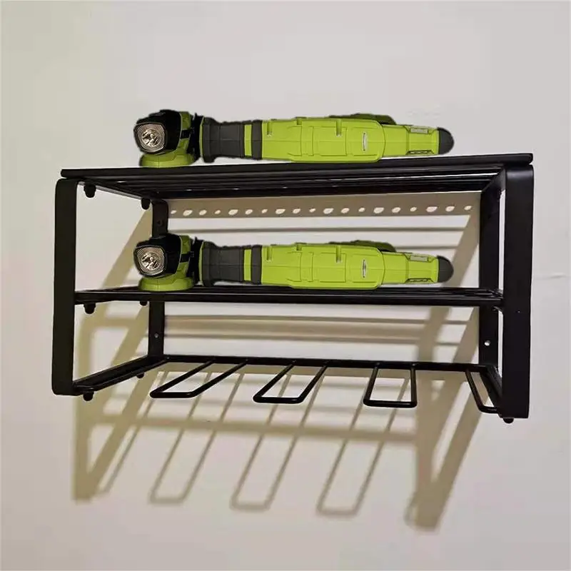 Hand Power Tool Organizer Rack 3 Layers Wall Mount Workshop Garage Mobile Tool Shelf Heavy Duty Electric Drill Holder tool organizer power tool holder