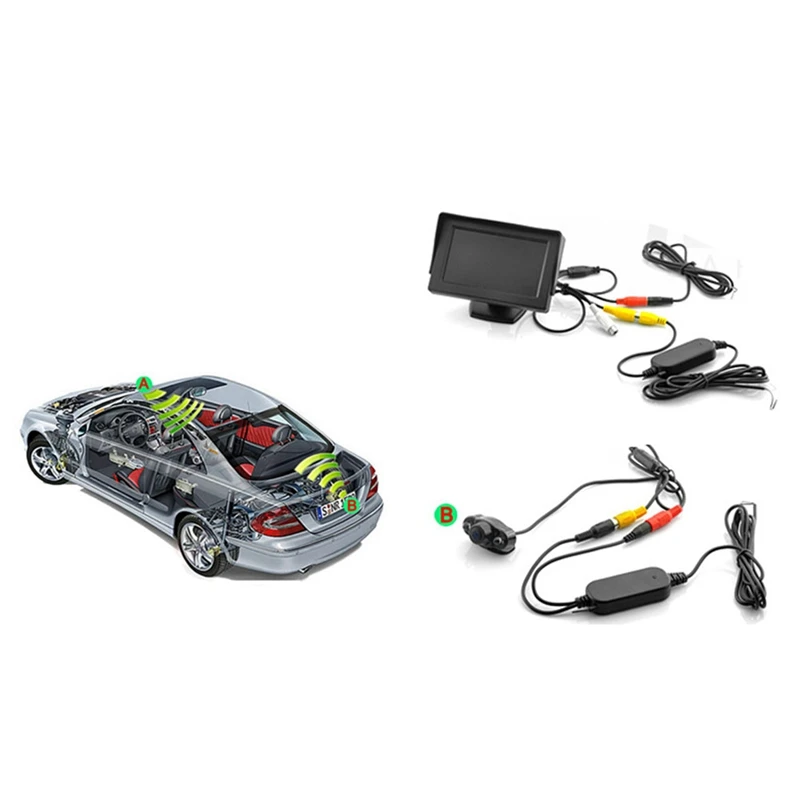 2.4GHZ Wireless Video Transmitter Receiver For Car DVD Monitor WIFI Reverse Rear Backup View Camera wireless video adapter