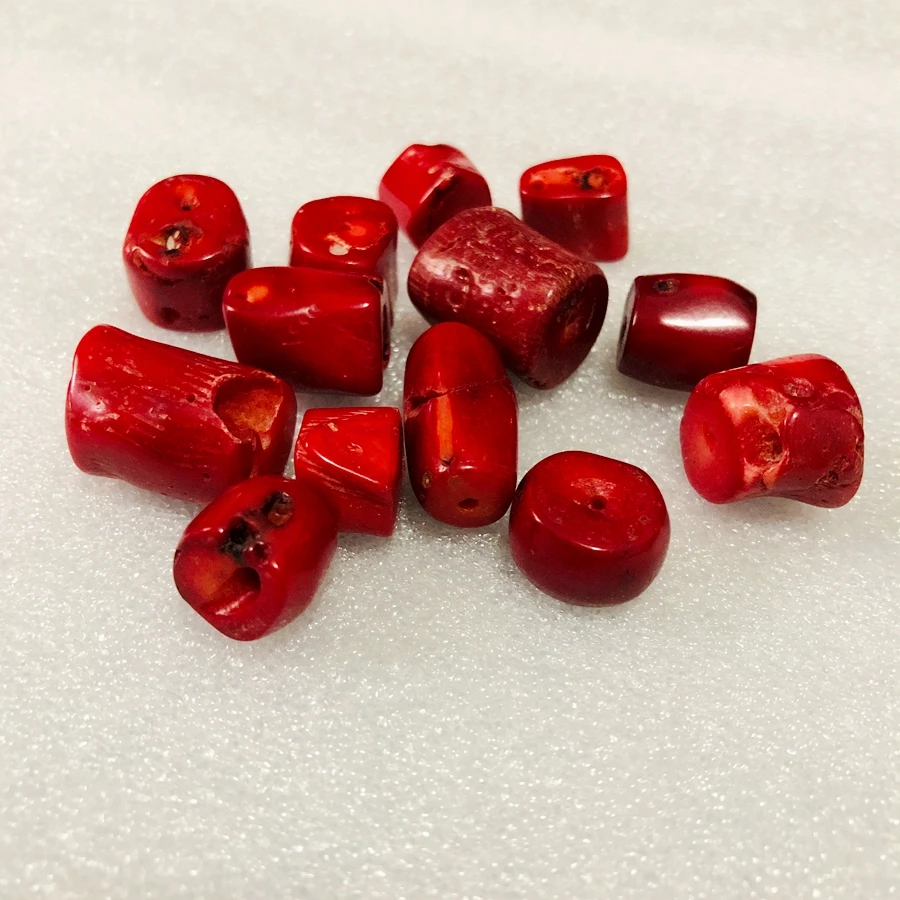 Wholesale AB Quality Natural Coral Beads 10pcs/pack Red Sea Bamboo Coral Loose Bead Pendant,for Jewelry DIY