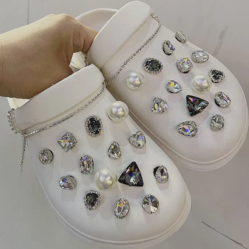 Crystal Diamond pearl shoe Buckle Croc Charms Designer DIY Shoes Decaration  for Croc Jeans Clogs Kids Women Girls Gifts - AliExpress