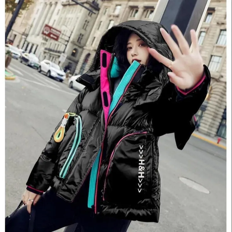 2023 New Women Down Cotton Coat Winter Jacket Female Keep Warm Thick Parkas Loose Outwear Dry Cleaning Fashion Hooded Overcoat