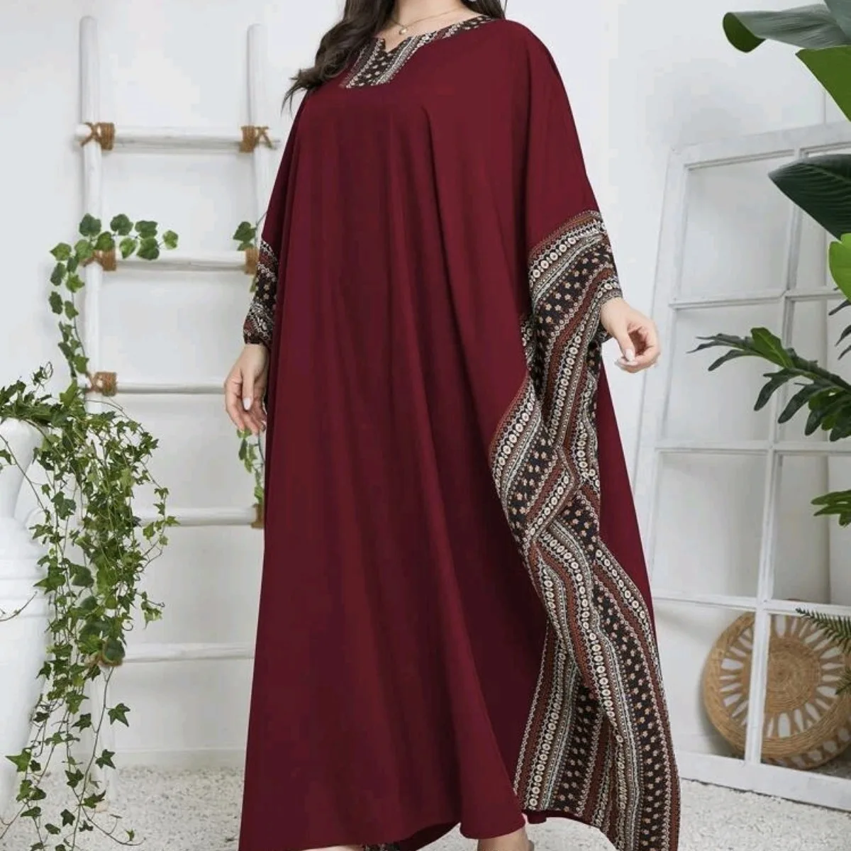 Abaya For Women Ramadan Gurban Moroccan Caftan Kaftan With Bat Sleeves Muslim Arab Dubai Robe Dress Loose Elegant Clothing