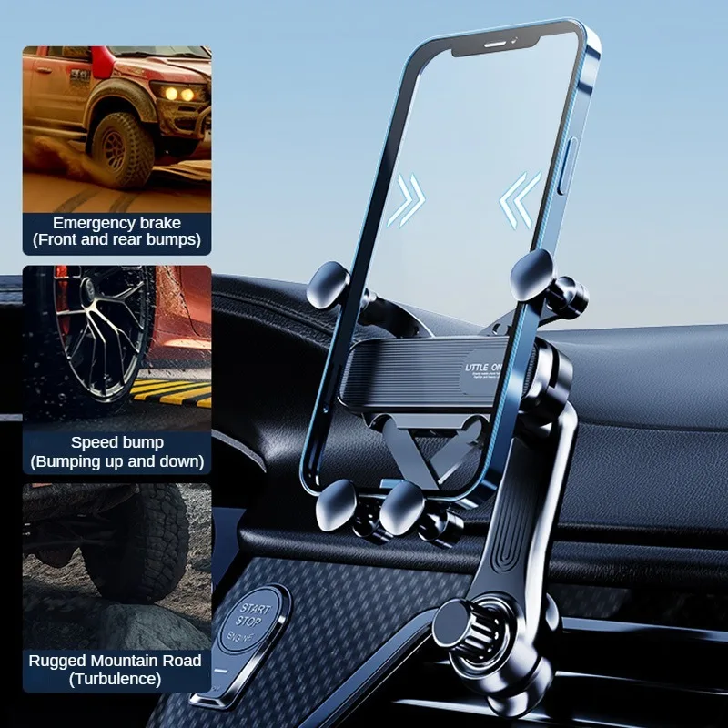 Phone Holder LEIBOO Gravity Car Phone Holder Air Vent Telescopic Car Phone Mount 360-Degree Air Outlet Smartphone Support for 4.7-7 inch