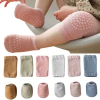 Baby Knee Pads Socks Set for Girls Boys Summer Solid Color Anti Slip Socks Kid Crawling Safety Floor Sock Leg Knee Protector 1