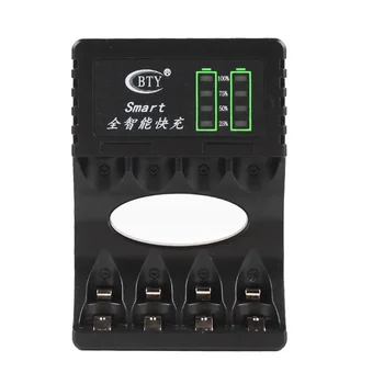 Caricabatteria a 4 Slot per caricabatterie ricaricabile AAA/AA con cavo di ricarica indicatore LED per batterie AA/AAA Ni-mh/Ni-Cd