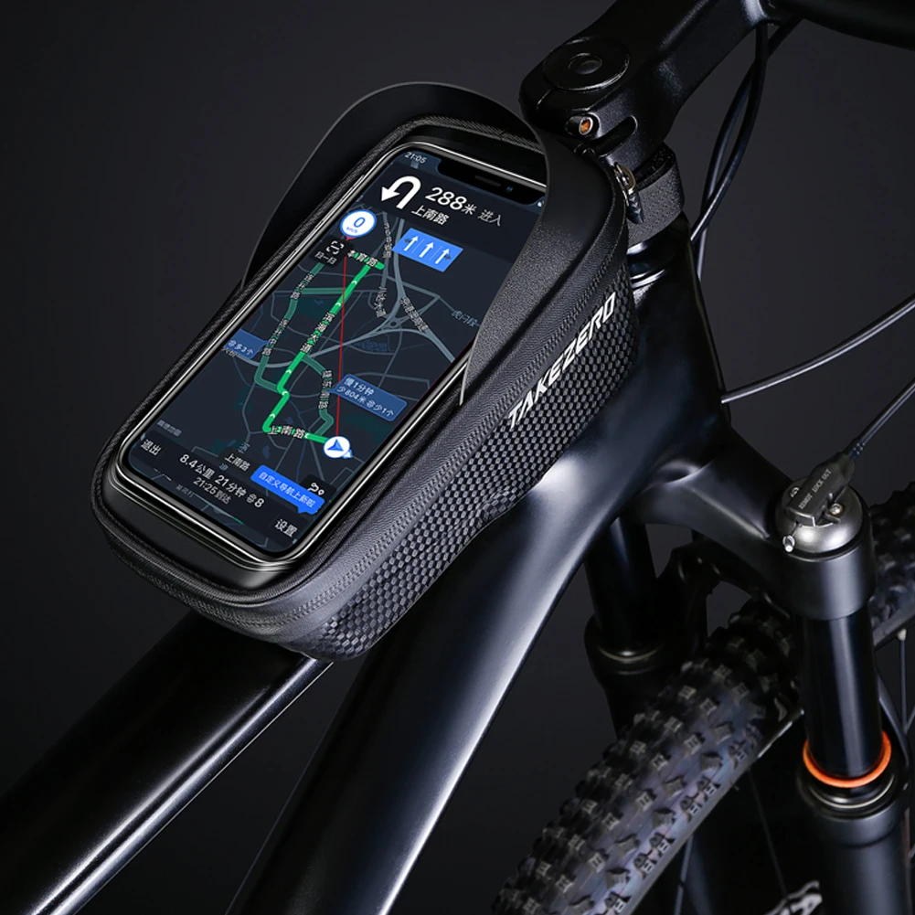 Borsa Da Telaio Per Bicicletta Impermeabile Con Custodia Touch Screen Per Smartphone Fino A 6.8 Pollici – Capacità 1.7L, Fissaggio A Velcro