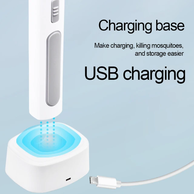 3000V Elektromos Légyütő Usb Újratölthető Töltés Alapú Szúnyogok Bug Zapper Légy Swatter Gyilkos Uv -Lámpával A Hálószobához - Image 3