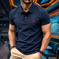 Polo homme 100 % coton pur, marque haut de gamme 2026, manches courtes, mode été, broderie poney de luxe, haut de golf, t-shirt décontracté 1