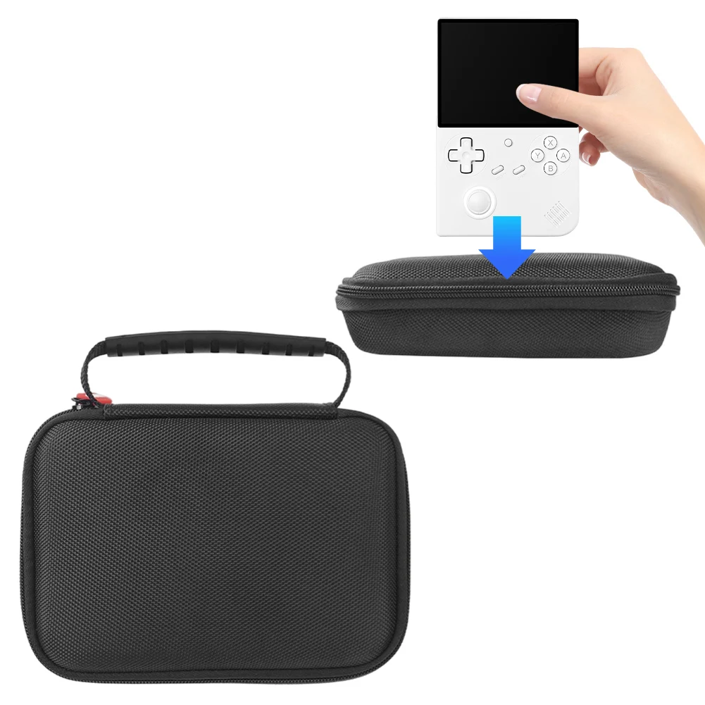 EVA Travel Storage Bag Shockproof Hardshell Case Travel Bag Protective Case for ANBERNIC RG40XXV Handheld Game Console with Mesh