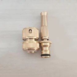 High Pressure Brass Garden Spray Nozzle with Adjustable Quick Connector (1 set)