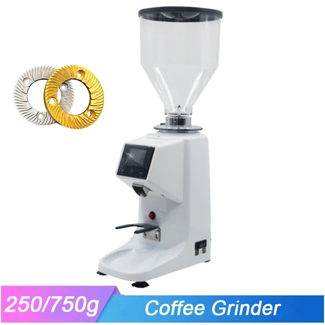 Intelligent Automatic/Manual Flat Burr Espresso Beans Grinder Miller Coffee Milling Crushing Cappuccino Maker Machine with Timer