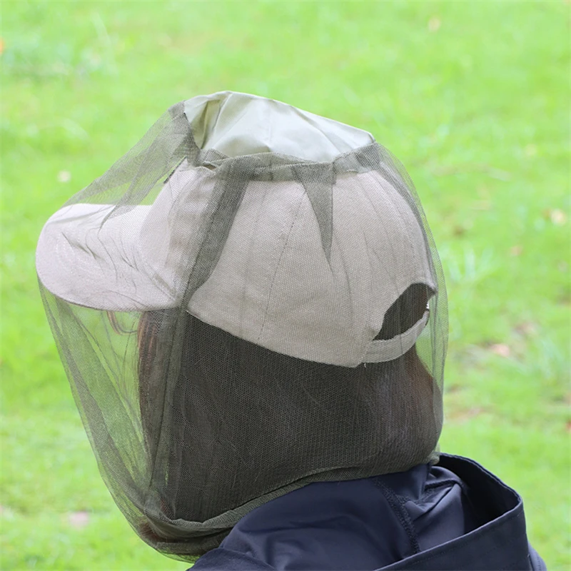 Mosquito Hat Net Face Head Protector Foldable Outdoor Insect Gnat Head Cover Anti-mosquito Beekeeper Net Mask Protection Mosquito Net Head Net