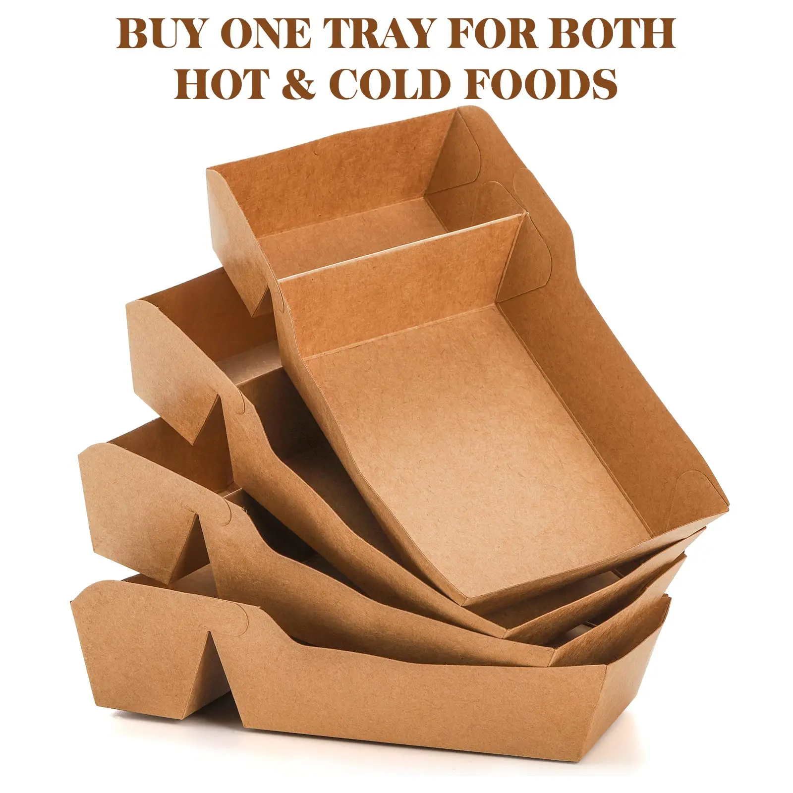 Food Container Paper Tray French Fries Tray Corn Flakes Boat Disposable Kraft Paper Snack Box Oil Resistant Cardboard