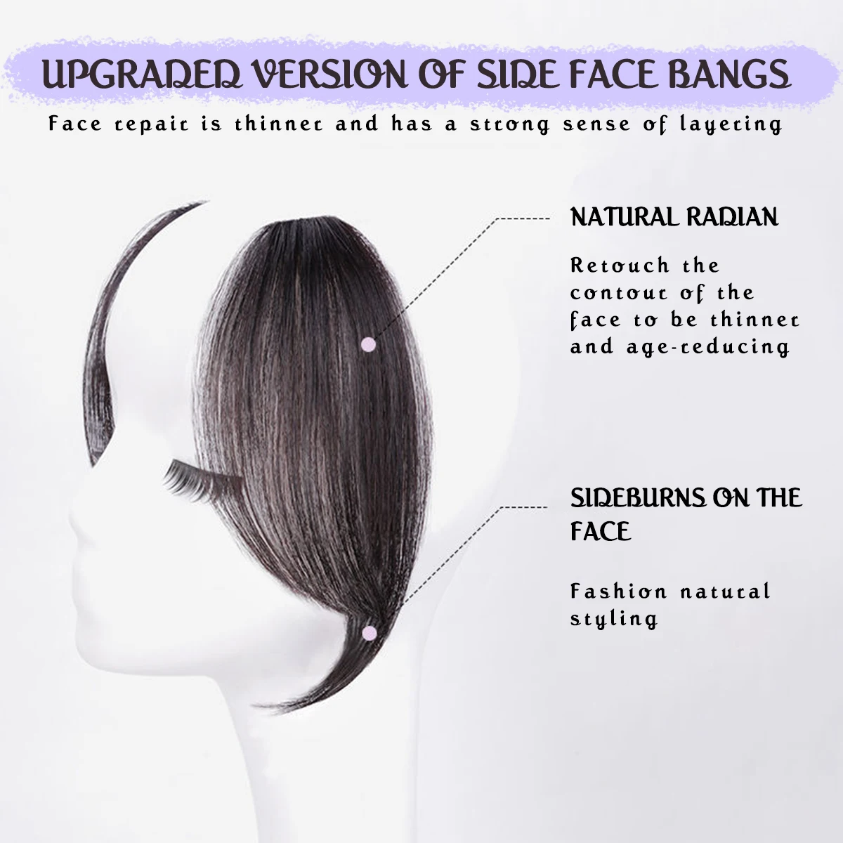 DUTRIEUX Synthetic Clip Bangs Bangs Clamped On Both Sides Of Woman Natural Soft Heat-resistant Wig Side Face Fashionable Shape