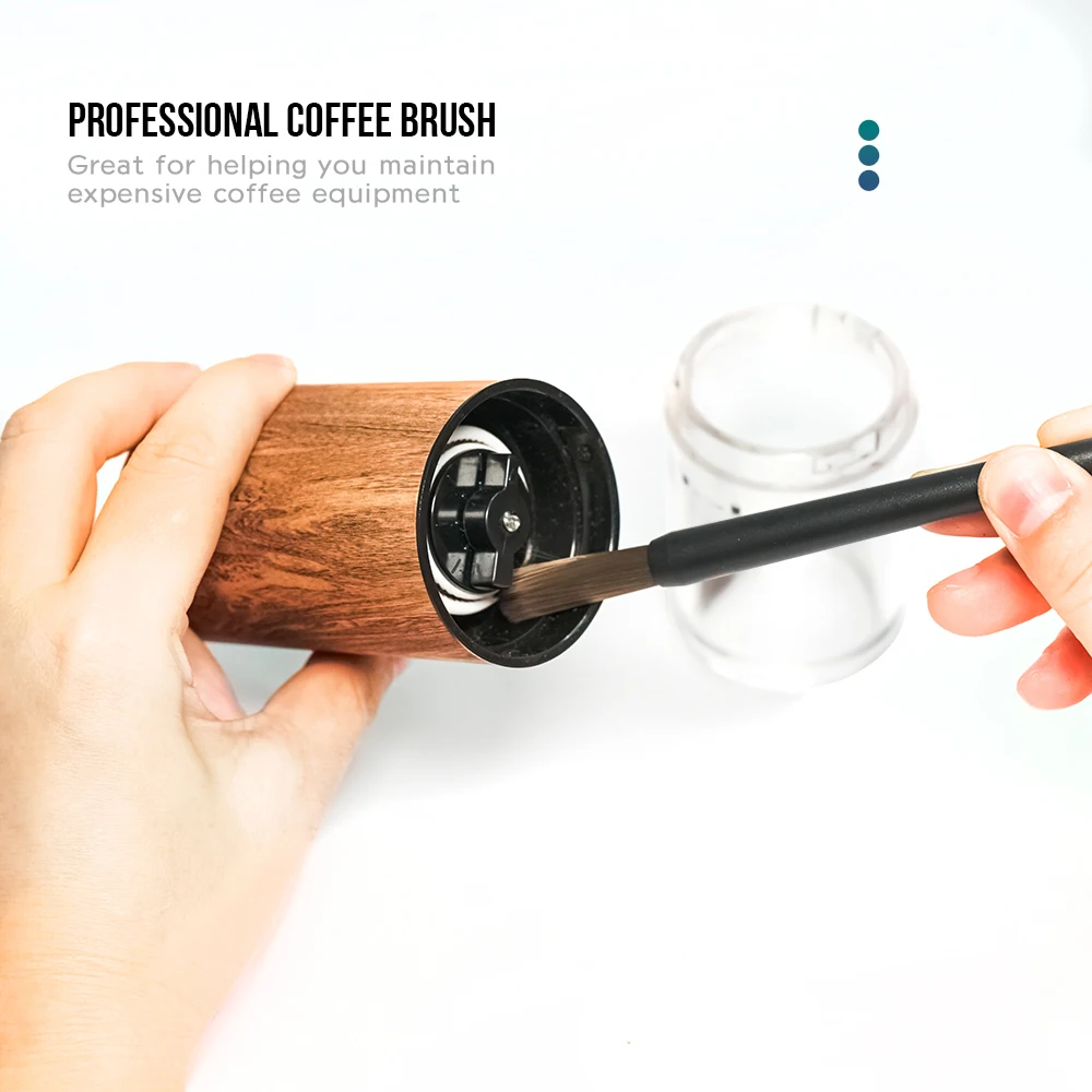 Professional Nylon Coffee Grinder Cleaning Brush with Plastic Handle