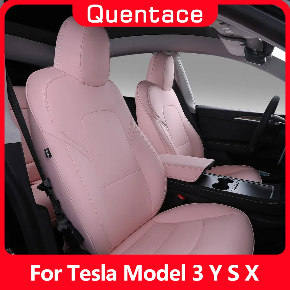 

For Tesla Model Y Model 3 2020 2021 2022 2023 Car Seat Cover PU Leather Cover Fully Wrapped All Season Protection