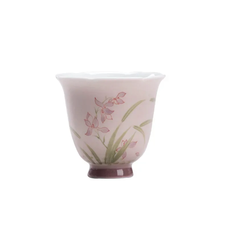2pcs/60ml Hand-painted Orchid Master Cup Chinese Ceramic Teacup Home Exquisite Tea Cup Custom High-quality Tea Accessories
