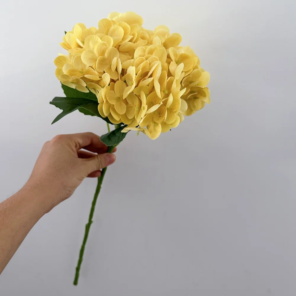 Nuevo Hortensia grande, flor Artificial hidratante, tacto verdadero,  naranja, amarillo, hortensia falsa, decoración para sala de estar,  escenario de boda - AliExpress, image size:1000x1000